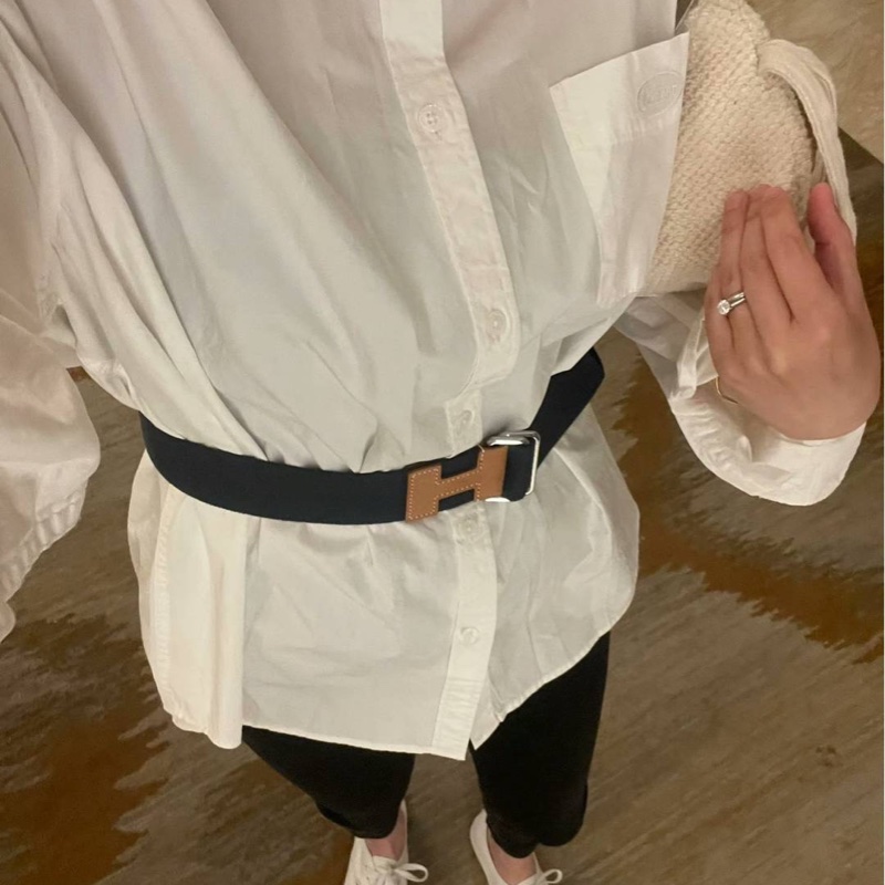 HERMES 愛馬仕 Nomade 40 帆布 腰帶 皮帶-6