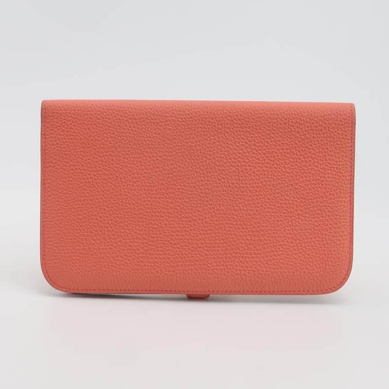 Hermes Dogon Duo 牛皮 純色 馬鞍釘 鎖扣 手拿包-4