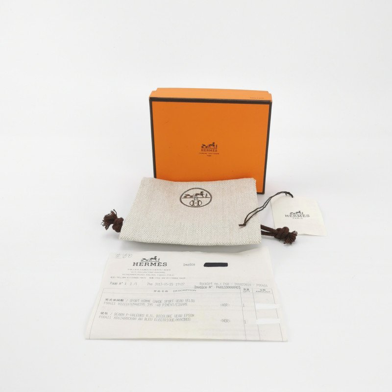 Hermes Bearn 牛皮 標誌H袢帶 皮夾-9