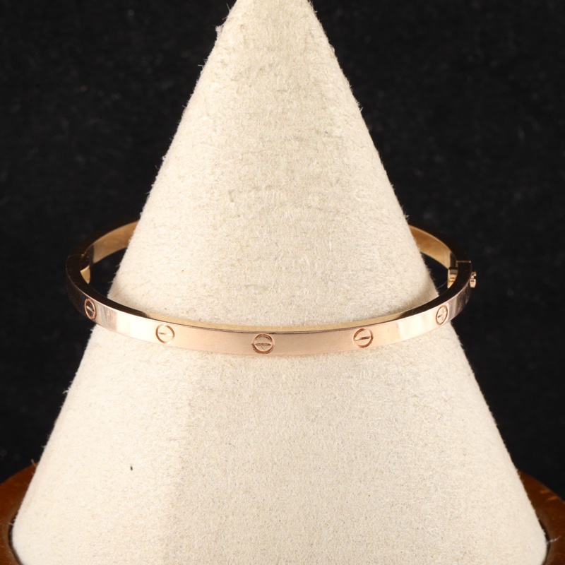 CARTIER(卡地亞) LOVE 18K金 窄版手鐲 18K玫瑰金 16號 玫瑰金-0