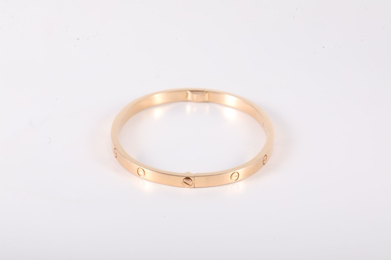 CARTIER(卡地亞) LOVE 18K金 窄版手鐲 18K玫瑰金 16號 玫瑰金-1