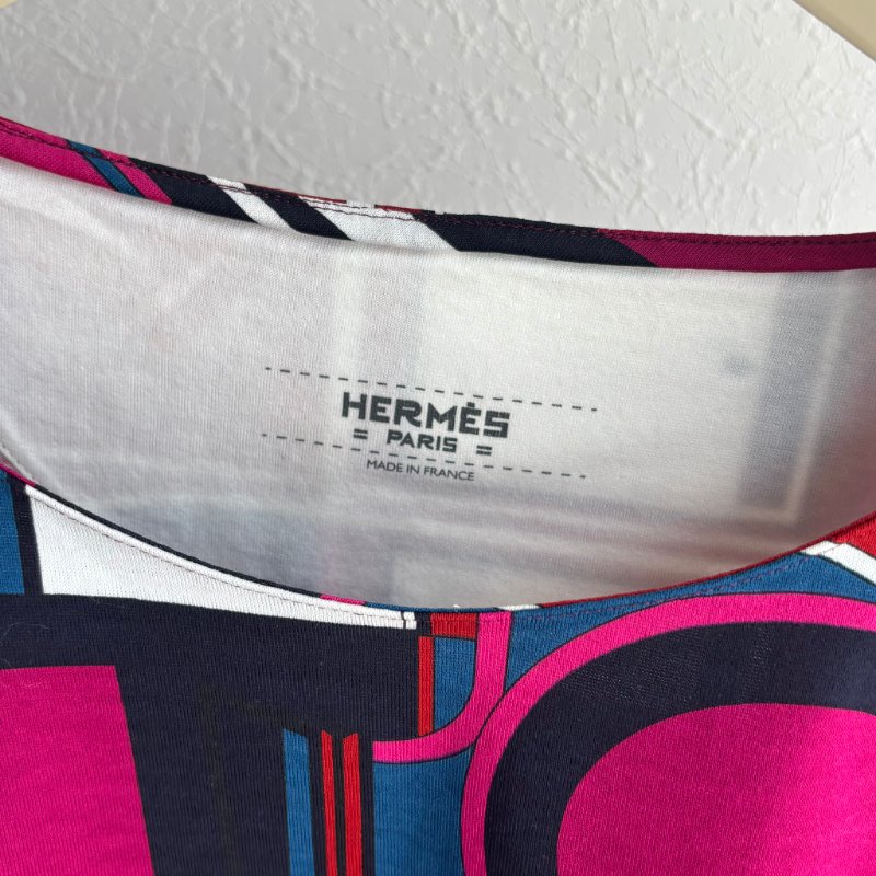 ::HERMES:: 紫紅色 幾何圖樣 短袖上衣 T-Shirt (36號)-2
