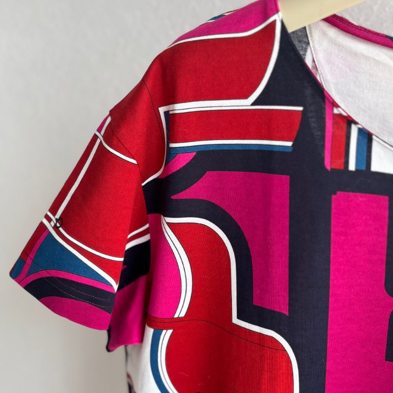 ::HERMES:: 紫紅色 幾何圖樣 短袖上衣 T-Shirt (36號)-6