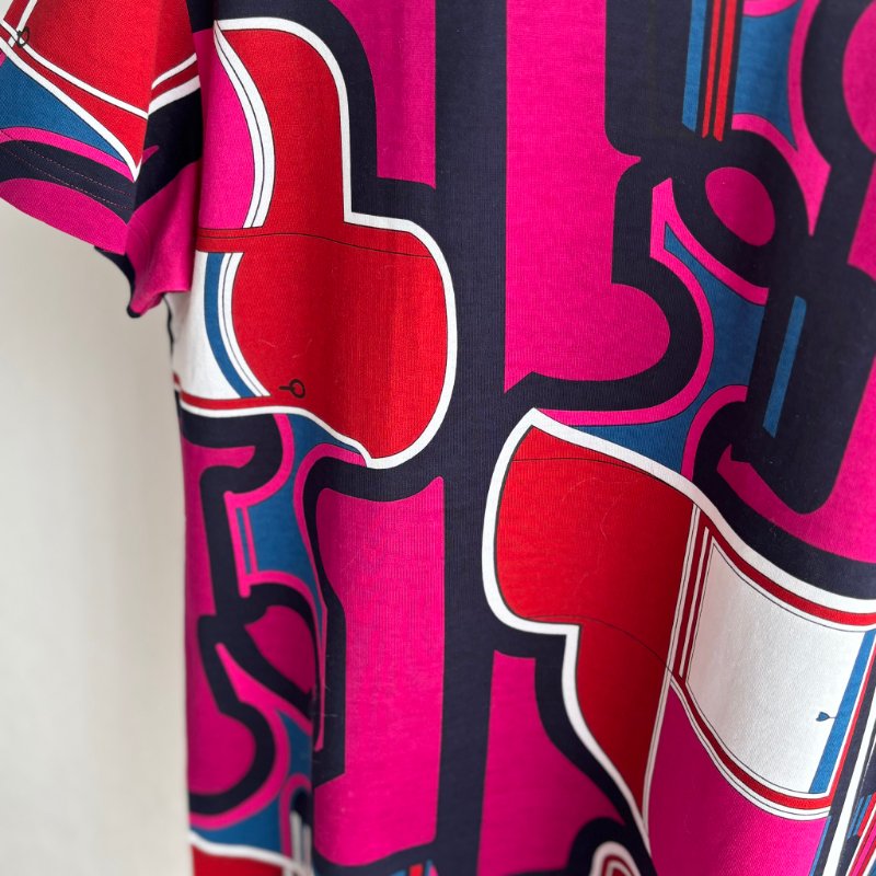 ::HERMES:: 紫紅色 幾何圖樣 短袖上衣 T-Shirt (36號)-7