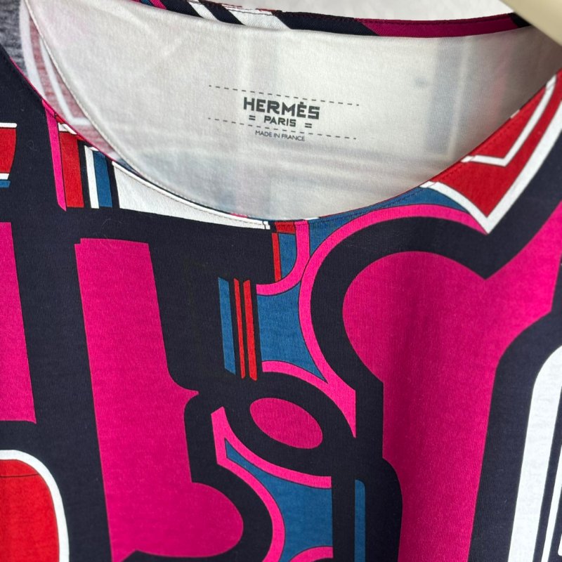 ::HERMES:: 紫紅色 幾何圖樣 短袖上衣 T-Shirt (36號)-12