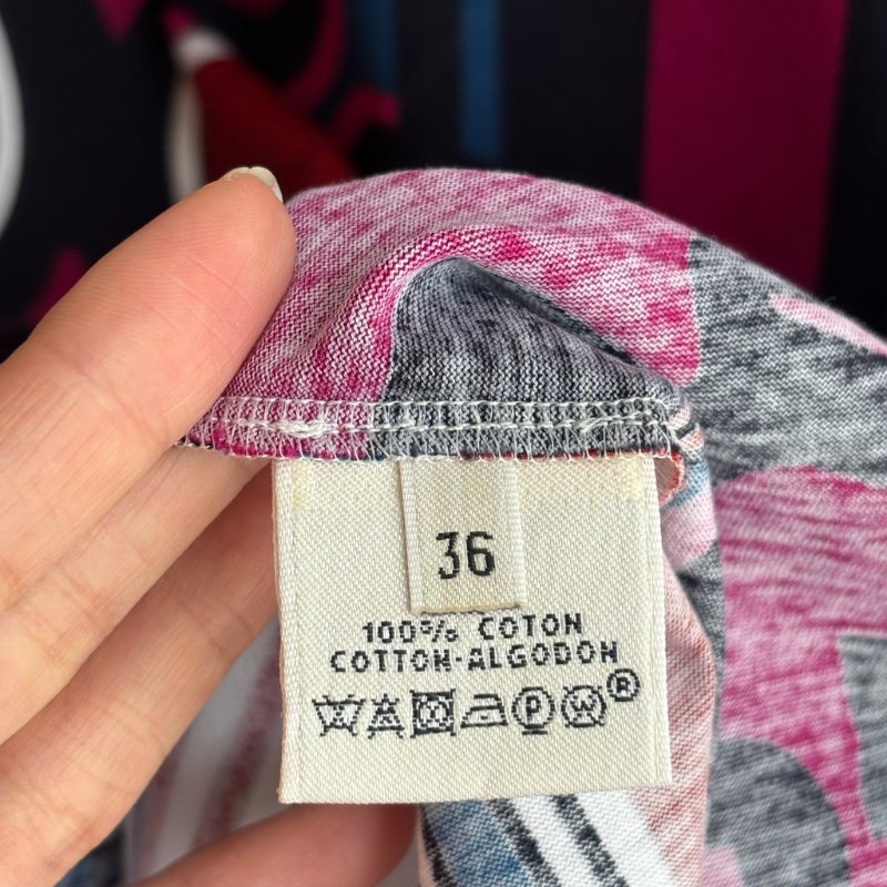 ::HERMES:: 紫紅色 幾何圖樣 短袖上衣 T-Shirt (36號)-13