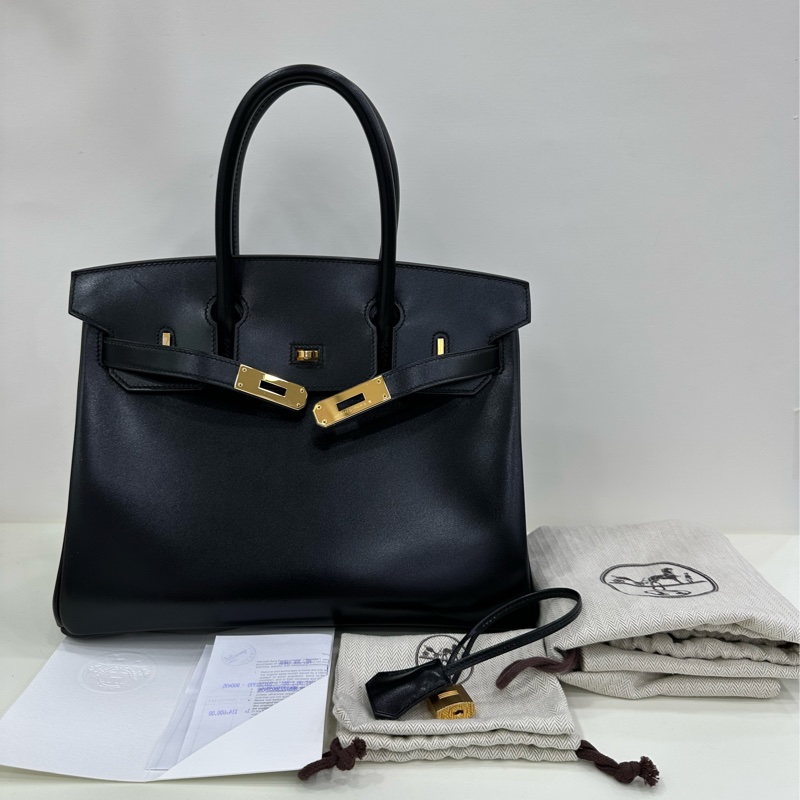 Hermes birkin30 box皮 黑金 Y刻-0