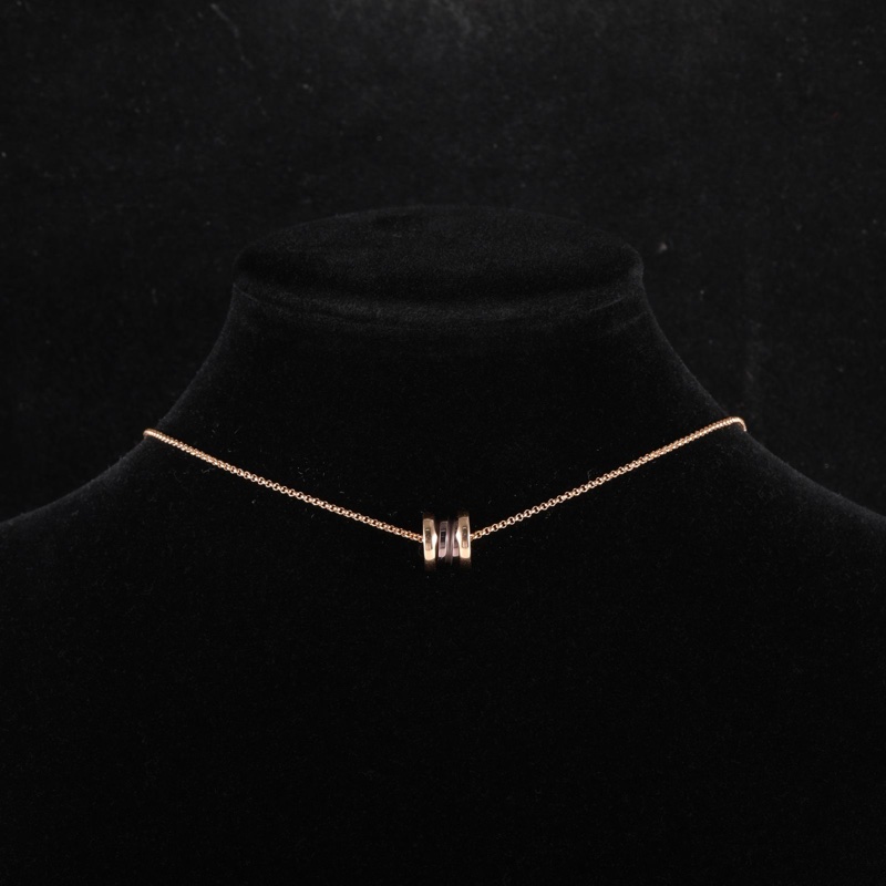 BVLGARI(寶格麗) 18K玫瑰金 玫瑰金 彈簧 棕色 mini 項鏈 18K-0