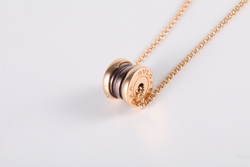 BVLGARI(寶格麗) 18K玫瑰金 玫瑰金 彈簧 棕色 mini 項鏈 18K-1