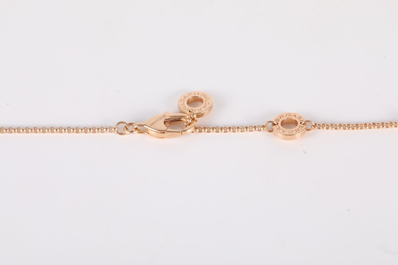 BVLGARI(寶格麗) 18K玫瑰金 玫瑰金 彈簧 棕色 mini 項鏈 18K-4