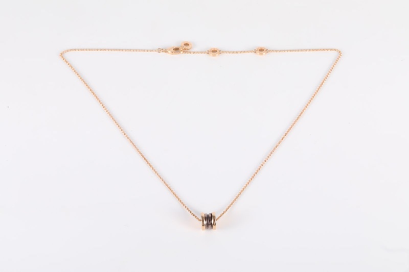BVLGARI(寶格麗) 18K玫瑰金 玫瑰金 彈簧 棕色 mini 項鏈 18K-5