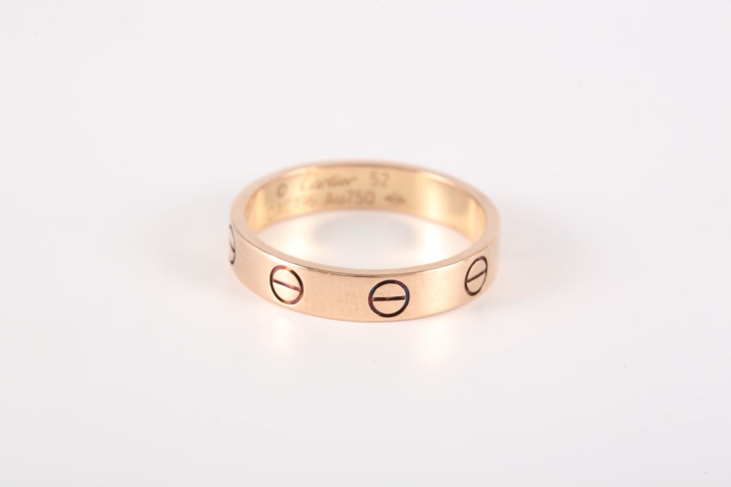 CARTIER(卡地亞) LOVE 18K金 窄版戒指 18K玫瑰金 玫瑰金 52 玫瑰金-3