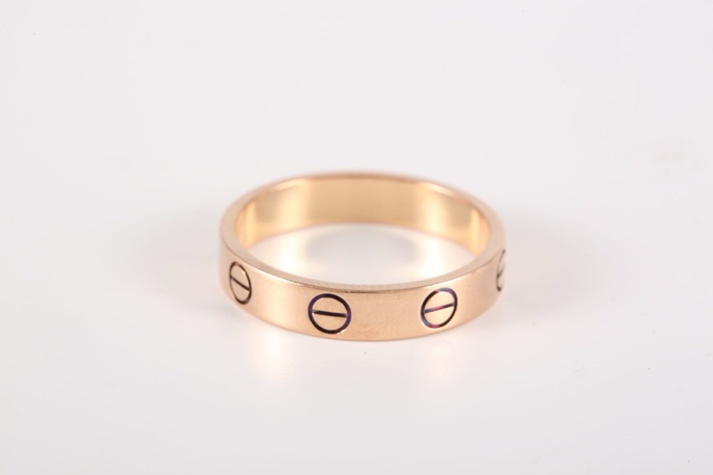 CARTIER(卡地亞) LOVE 18K金 窄版戒指 18K玫瑰金 玫瑰金 52 玫瑰金-4