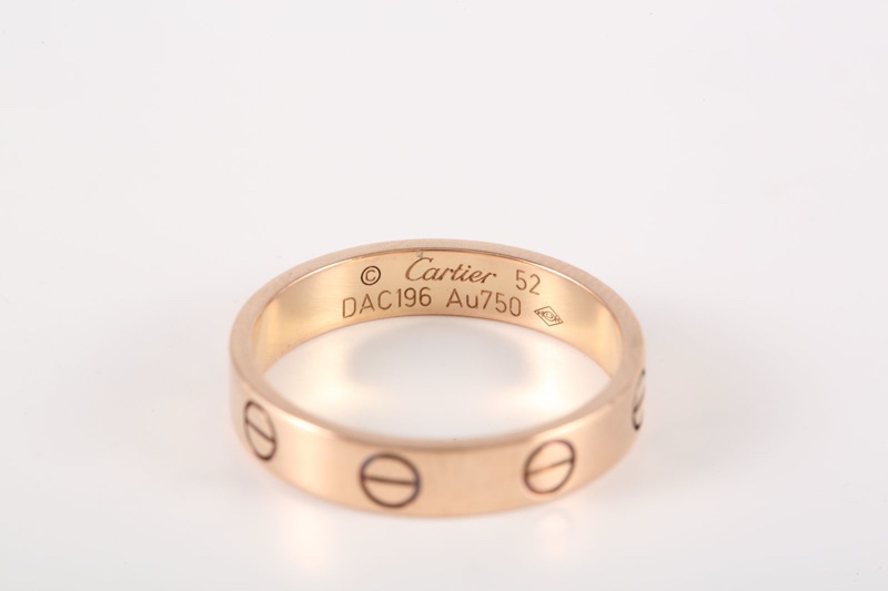 CARTIER(卡地亞) LOVE 18K金 窄版戒指 18K玫瑰金 玫瑰金 52 玫瑰金-5