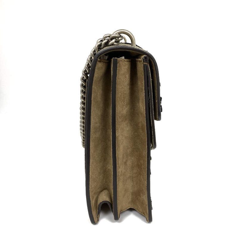 ☆ Gucci 古馳 Beige Coated Canvas & Suede Chain Shoulder Bag 403343 米色塗層帆布和麂皮鏈條肩揹袋 403343 - 257015015-4