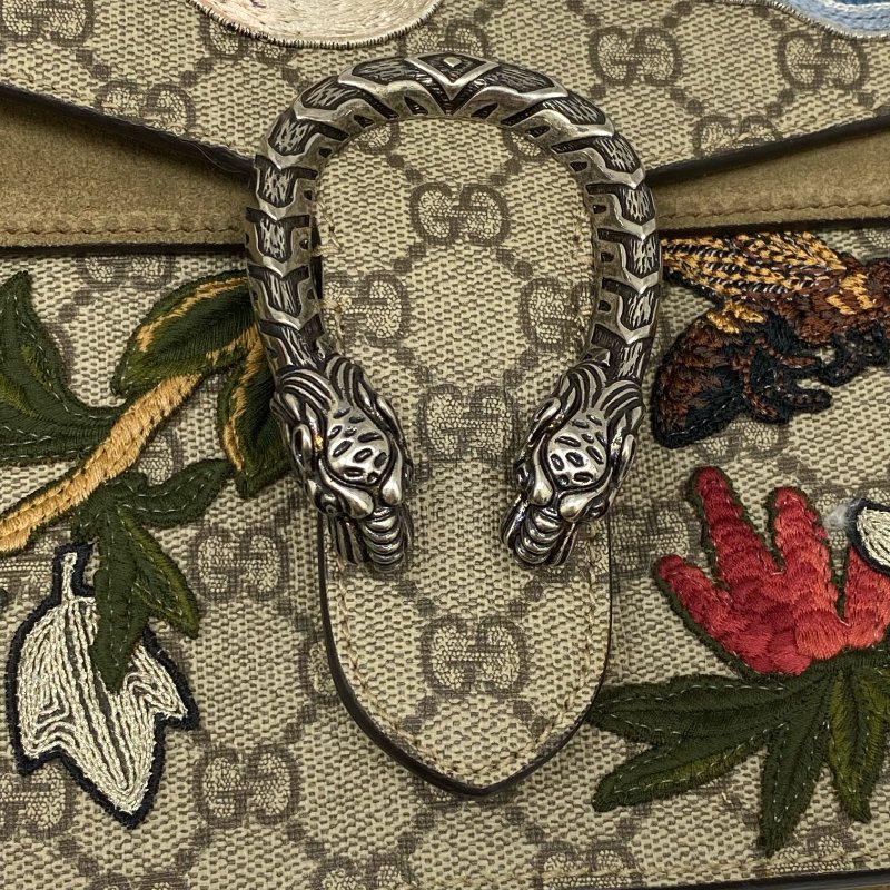 ☆ Gucci 古馳 Beige Coated Canvas & Suede Chain Shoulder Bag 403343 米色塗層帆布和麂皮鏈條肩揹袋 403343 - 257015015-12
