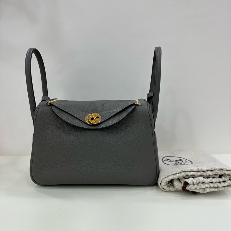 Hermes lindy 26 積雨雲灰金扣 tc皮 u刻-0