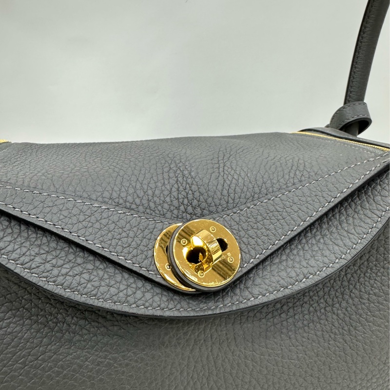 Hermes lindy 26 積雨雲灰金扣 tc皮 u刻-5