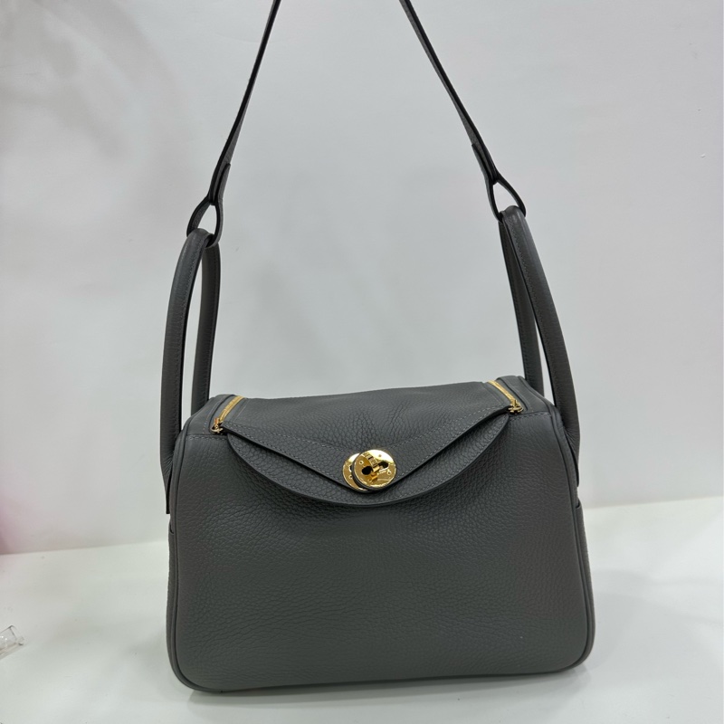 Hermes lindy 26 積雨雲灰金扣 tc皮 u刻-6