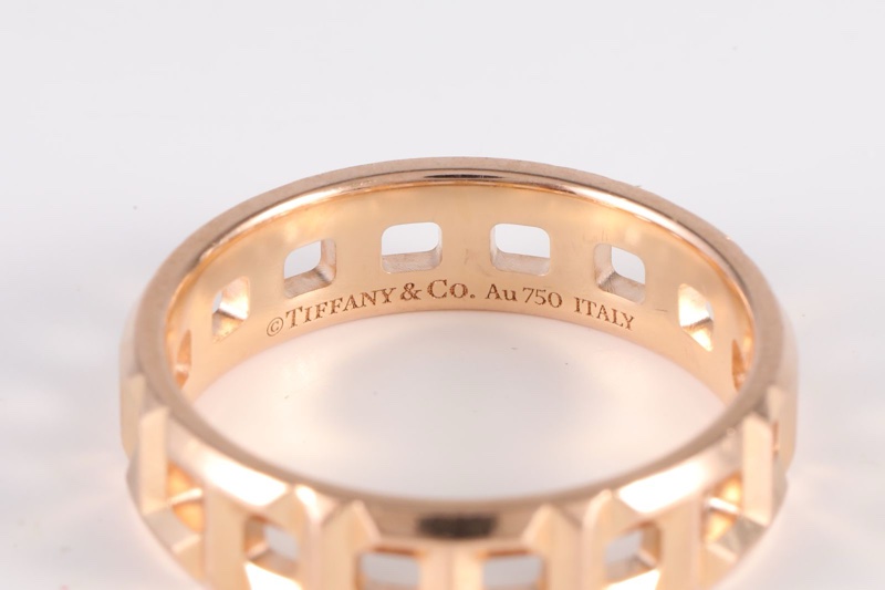 TIFFANY&CO(蒂芙尼) 18K玫瑰金 玫瑰金 True鏤空 寬版 戒指 18K-5