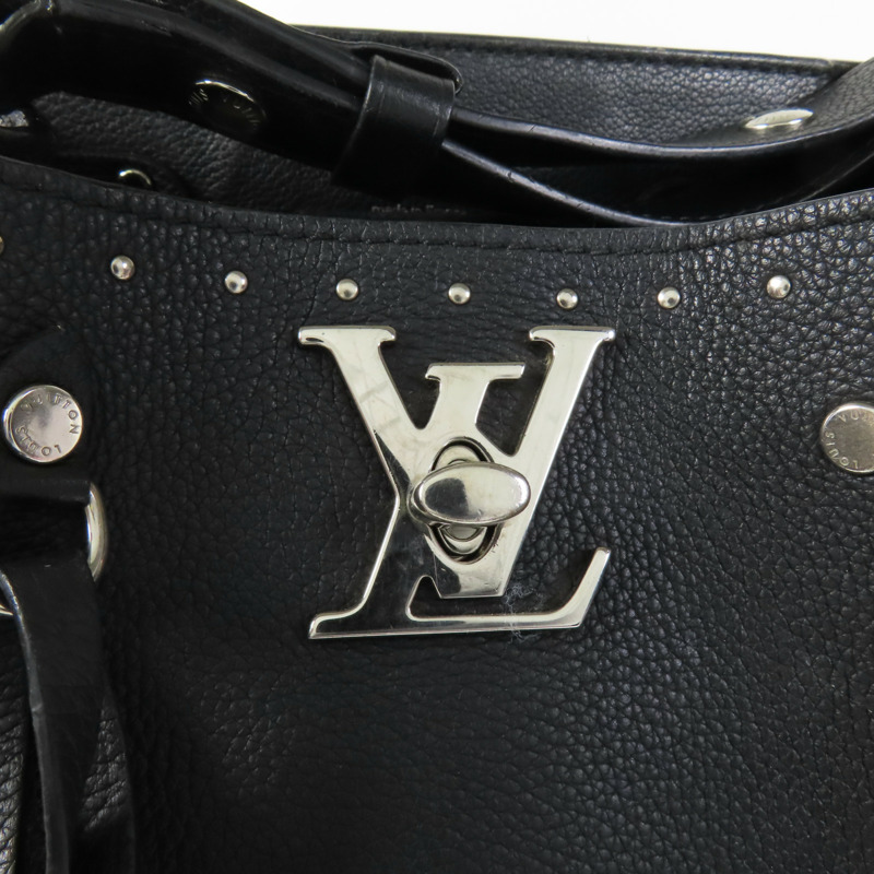 LOUIS VUITTON 牛皮皮革Rock Me Bucket Studs銀扣肩背袋-9