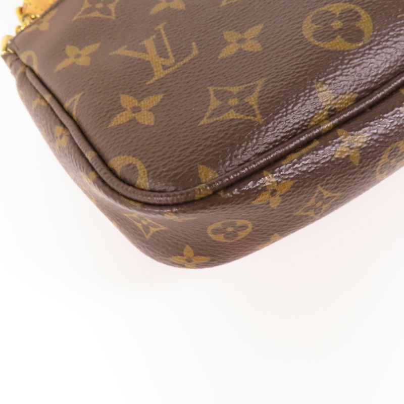 LOUIS VUITTON Monogram Multi Pochette Accessoires金扣手挽肩背兩用袋棕色-6