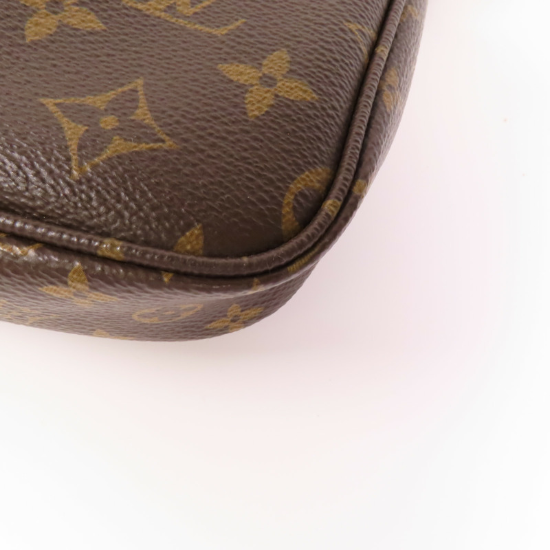 LOUIS VUITTON Monogram Multi Pochette Accessoires金扣手挽肩背兩用袋棕色-7