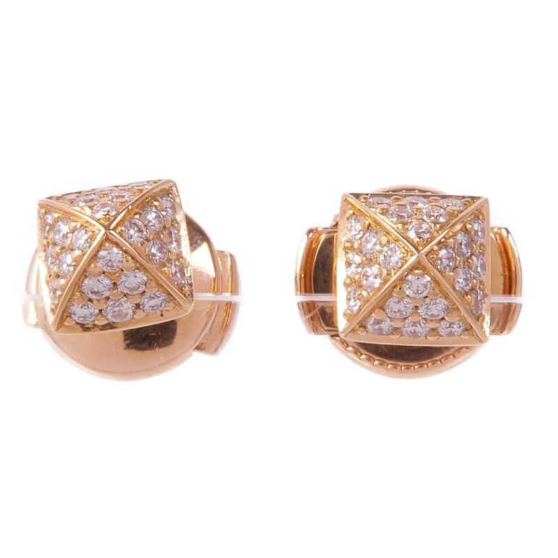 HERMES 18K玫瑰金Clou d'H Earrings鑽石耳環-0