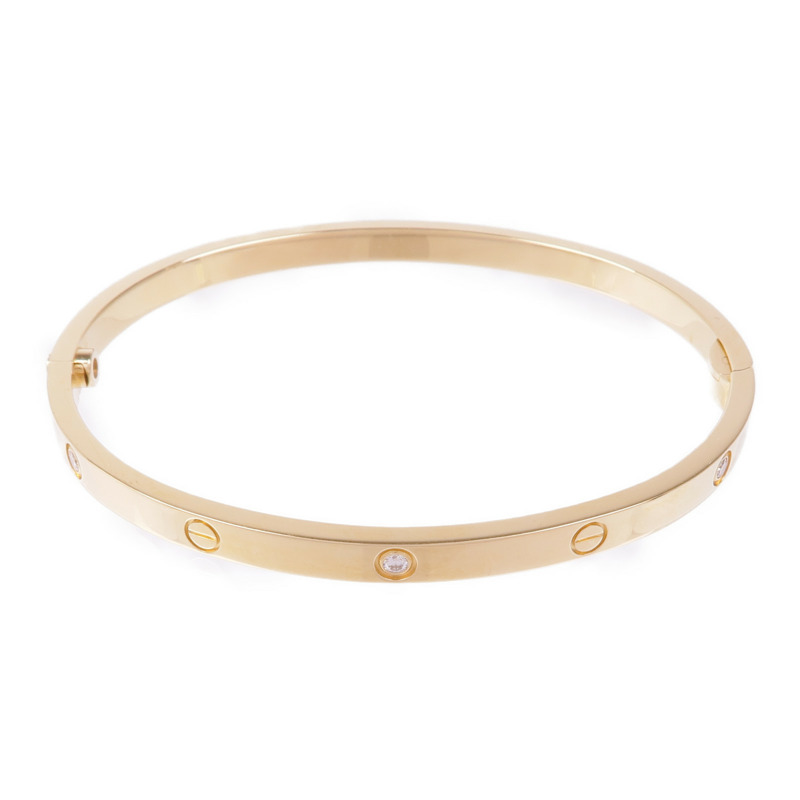 CARTIER 18K黃金Love Bracelet 6P Diamond鑽石手鐲Cartier#16-2