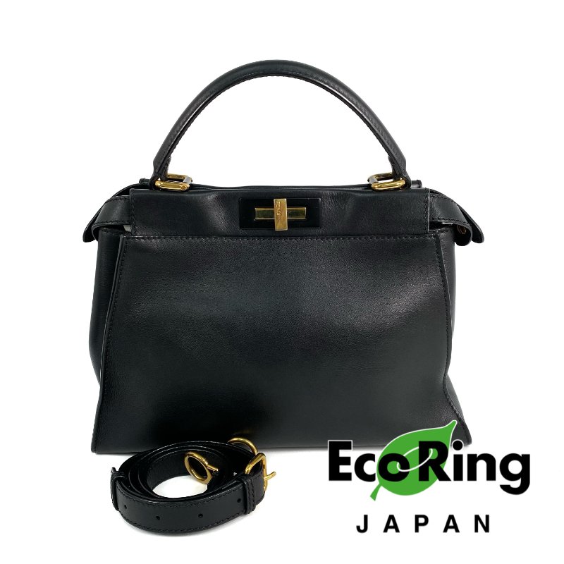 △ Fendi 芬迪 Peekaboo Black Calfskin 2Way Bag 8BN290 黑色小牛皮兩用袋 8BN290 -257014729-0