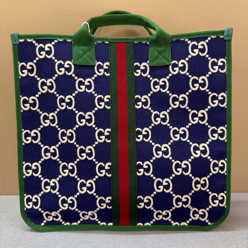 超級新⭐Gucci/古馳 老花織布紅拼綠 托特包手提包tote-0