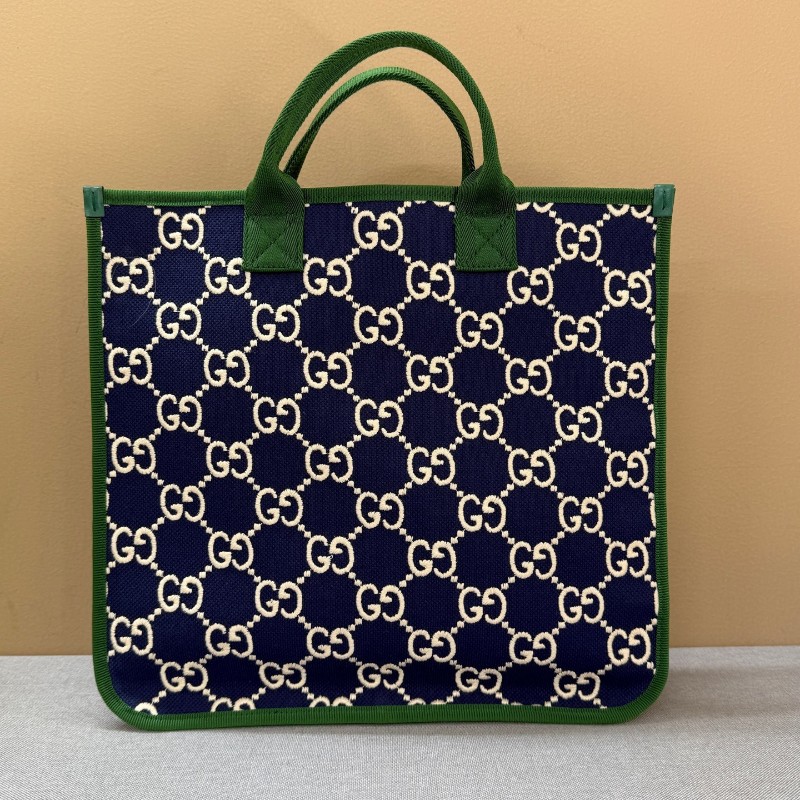 超級新⭐Gucci/古馳 老花織布紅拼綠 托特包手提包tote-1