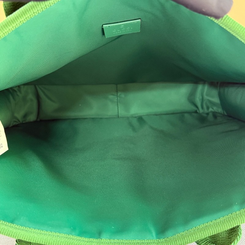 超級新⭐Gucci/古馳 老花織布紅拼綠 托特包手提包tote-6