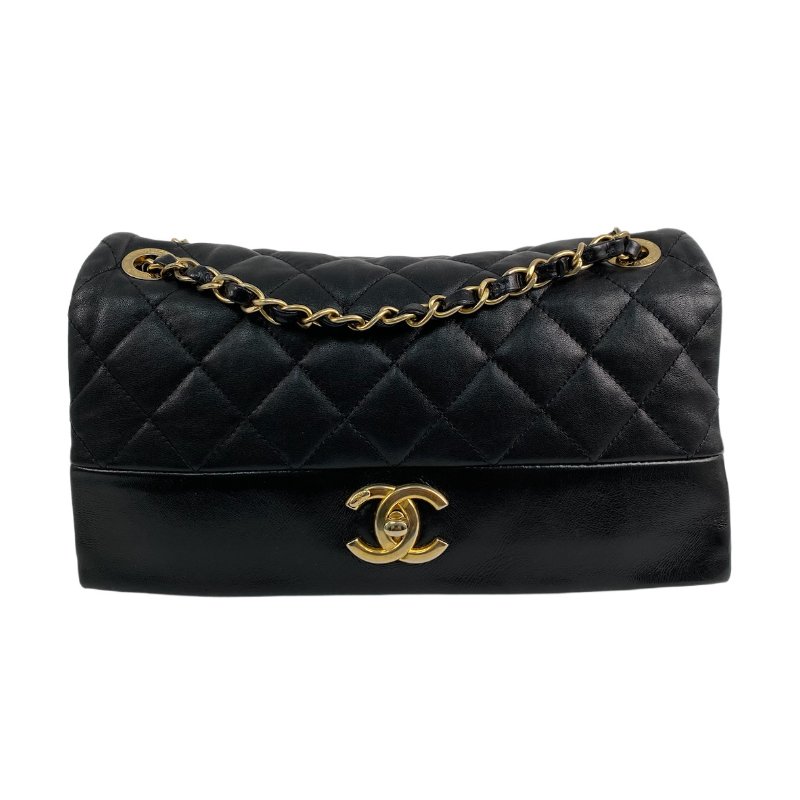 △ Chanel 香奈兒 Black Lambskin Gold Tone Metal Chain Shoulder Bag No.20 A66413 黑色小羊皮金色金屬鏈條肩背袋 No.20 A66413 -257014847-1