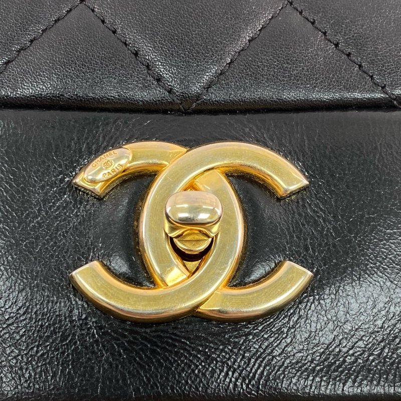 △ Chanel 香奈兒 Black Lambskin Gold Tone Metal Chain Shoulder Bag No.20 A66413 黑色小羊皮金色金屬鏈條肩背袋 No.20 A66413 -257014847-11