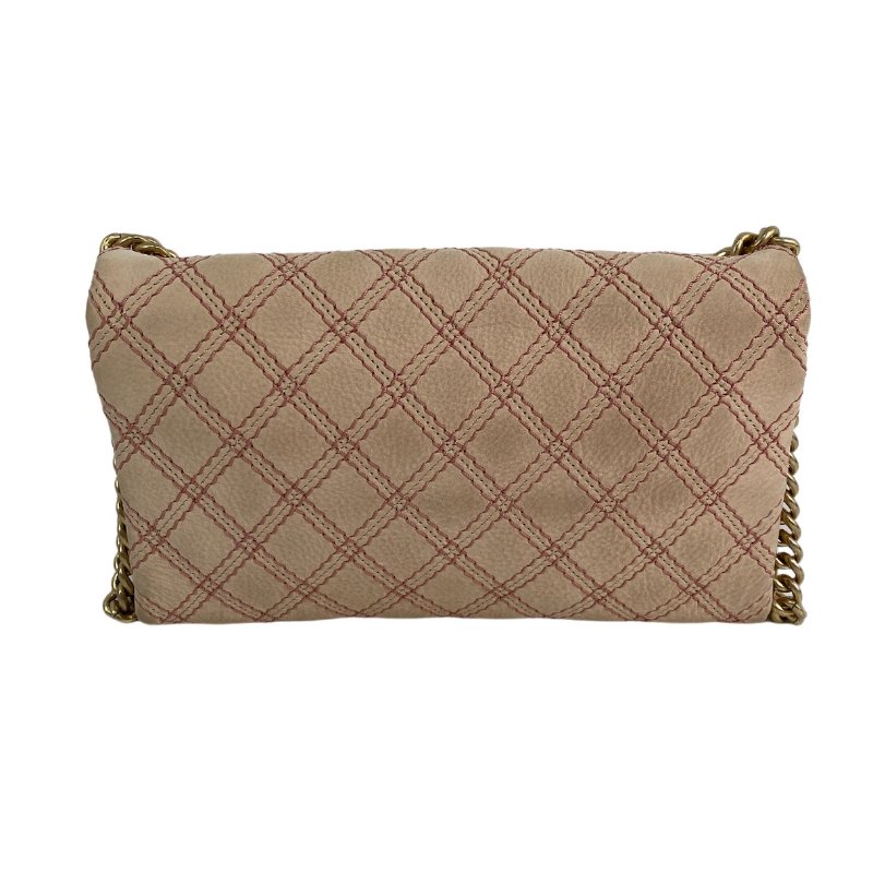 △ Chanel 香奈兒 Pink Coated Leather Wild Stitch Gold Tone Metal Chain Shoulder Bag No.19 粉紅色塗層皮革金色金屬鏈條肩背袋 No.19 -257014848-2