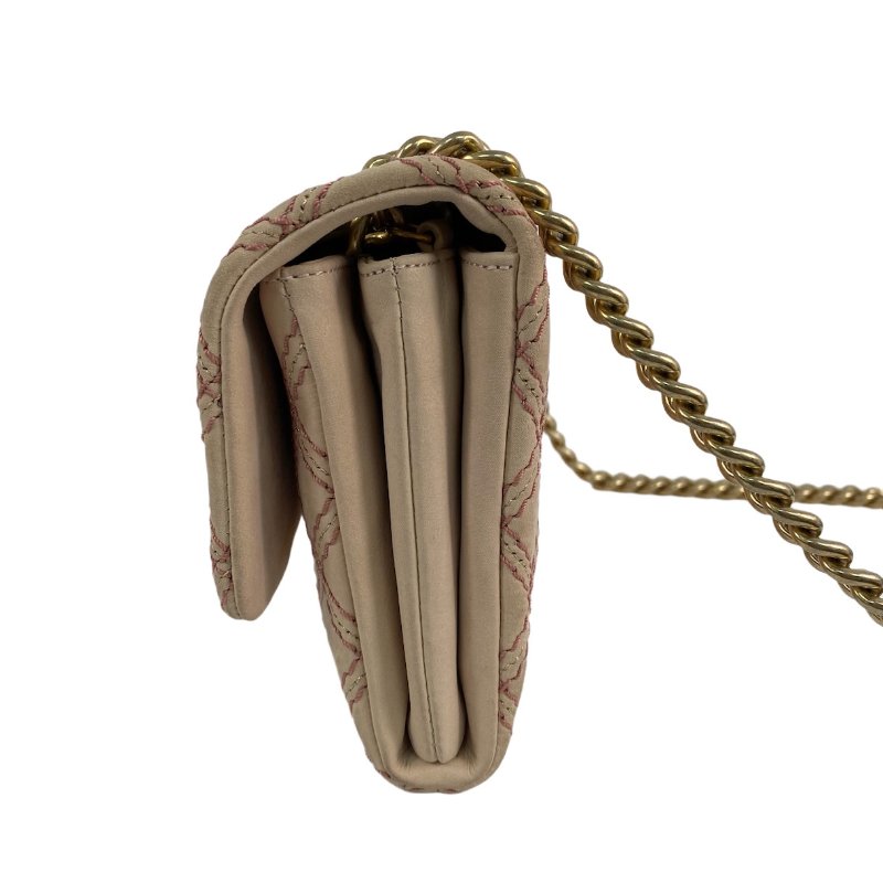 △ Chanel 香奈兒 Pink Coated Leather Wild Stitch Gold Tone Metal Chain Shoulder Bag No.19 粉紅色塗層皮革金色金屬鏈條肩背袋 No.19 -257014848-3