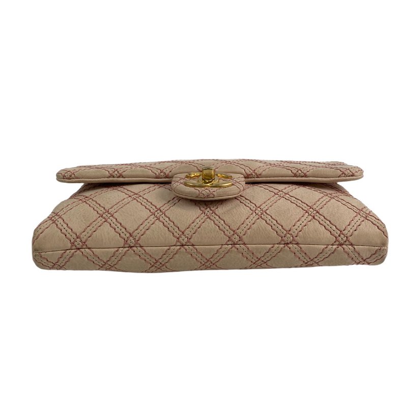 △ Chanel 香奈兒 Pink Coated Leather Wild Stitch Gold Tone Metal Chain Shoulder Bag No.19 粉紅色塗層皮革金色金屬鏈條肩背袋 No.19 -257014848-5