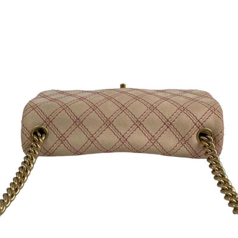 △ Chanel 香奈兒 Pink Coated Leather Wild Stitch Gold Tone Metal Chain Shoulder Bag No.19 粉紅色塗層皮革金色金屬鏈條肩背袋 No.19 -257014848-6