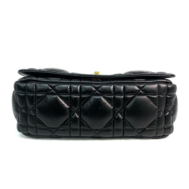 △ Christian Dior 迪奧 Black Supple Cannage Calfskin Medium Dior Caro Chain Shoulder Bag 黑色柔軟小牛皮菱格紋中號鎖鏈肩背袋 - 257015351-5