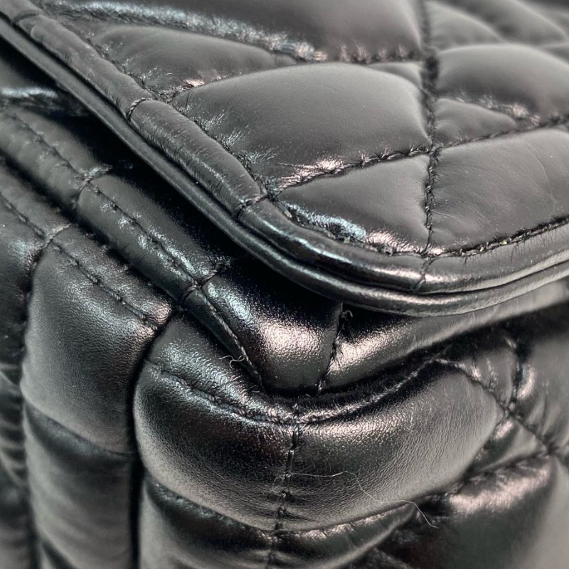 △ Christian Dior 迪奧 Black Supple Cannage Calfskin Medium Dior Caro Chain Shoulder Bag 黑色柔軟小牛皮菱格紋中號鎖鏈肩背袋 - 257015351-7