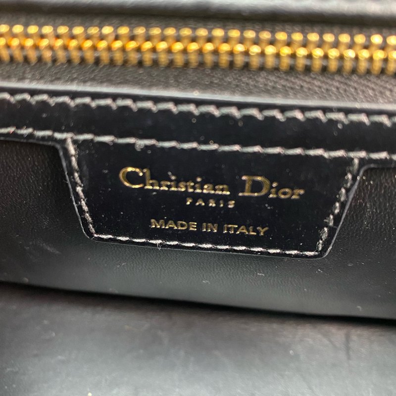 △ Christian Dior 迪奧 Black Supple Cannage Calfskin Medium Dior Caro Chain Shoulder Bag 黑色柔軟小牛皮菱格紋中號鎖鏈肩背袋 - 257015351-17