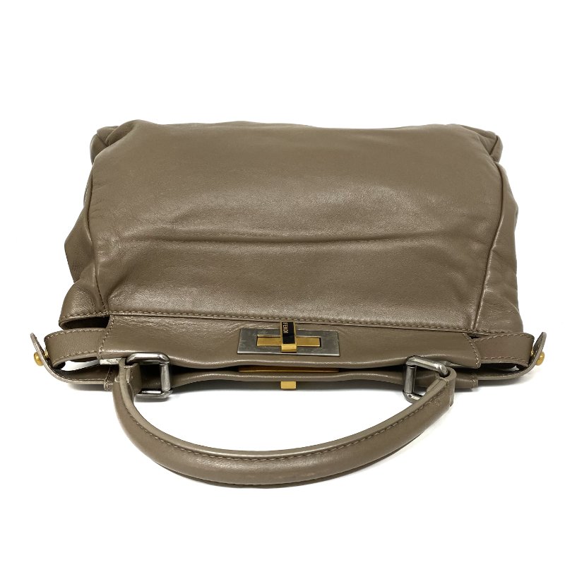 ☆Fendi 芬迪 Peekaboo Brown Calfskin 2Way Bag 啡色小牛皮兩用袋 -257015429-6