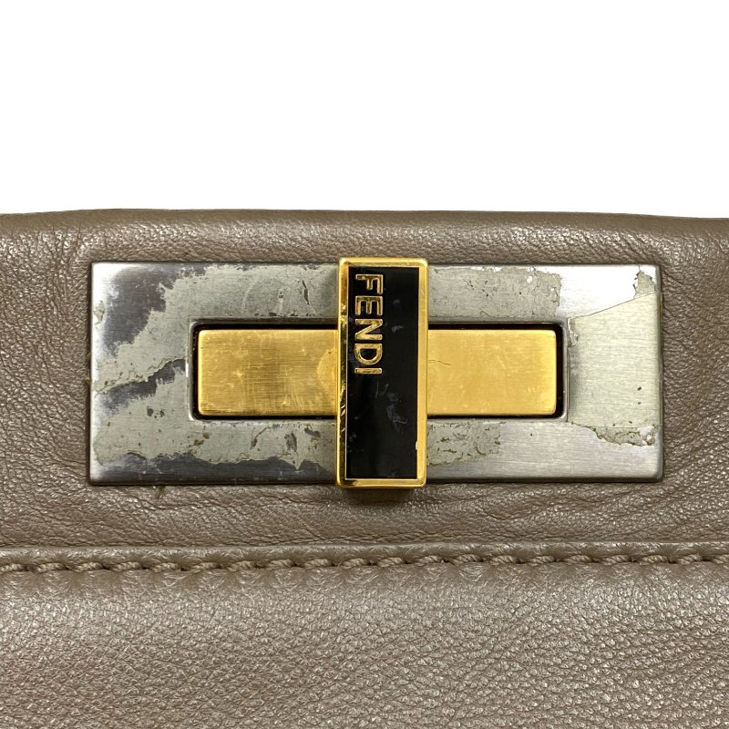 ☆Fendi 芬迪 Peekaboo Brown Calfskin 2Way Bag 啡色小牛皮兩用袋 -257015429-12