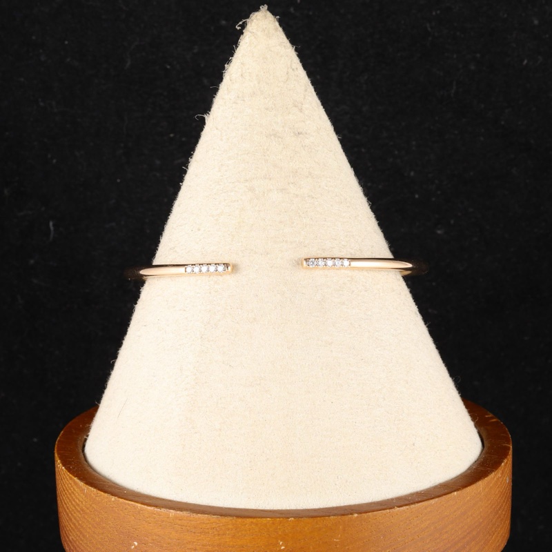 TIFFANY&CO(蒂芙尼)  18K玫瑰金 鑽石 玫瑰金 TIFFANY METRO系列線圈鑲鑽開口手鐲 18K-0