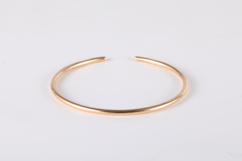 TIFFANY&CO(蒂芙尼)  18K玫瑰金 鑽石 玫瑰金 TIFFANY METRO系列線圈鑲鑽開口手鐲 18K-1