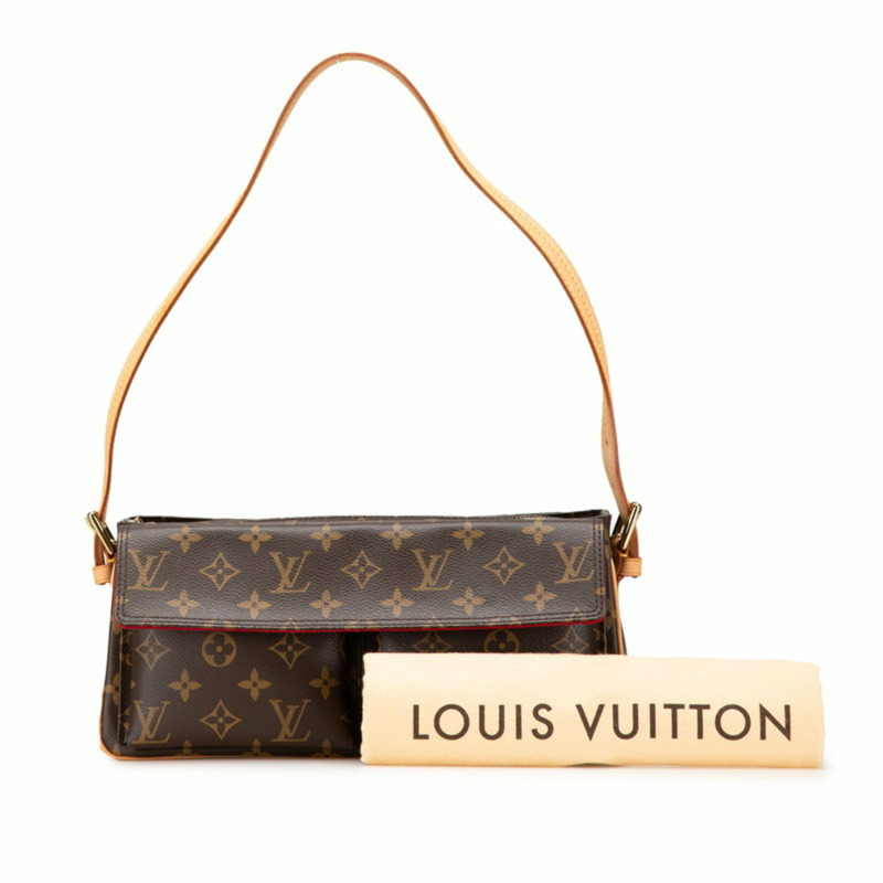Louis Vuitton Monogram Viva Cite MM 肩背包 M51164 棕色 PVC 皮革 女款 LOUIS VUITTON-9