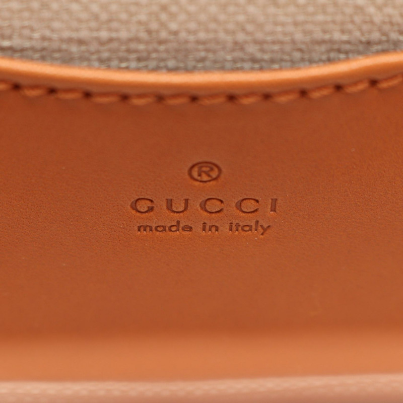 GUCCI Bamboo 1947 迷你腰包 GG Supreme 681137 帆布皮革米色棕色-3