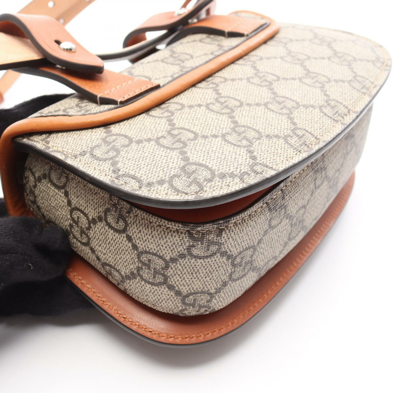 GUCCI Bamboo 1947 迷你腰包 GG Supreme 681137 帆布皮革米色棕色-5