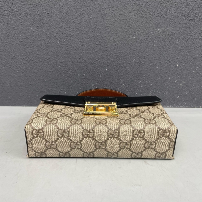 古馳Gucci老花黑色月光寶盒padlock盒子包肩背包斜背包-4